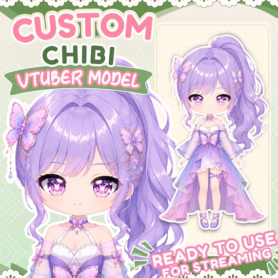 Custom Chibi VTuber Model | Anime VTuber Avatar for Streaming