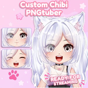 Aangepast reactief PNGTuber-model voor streaming | Chibi-avatar
