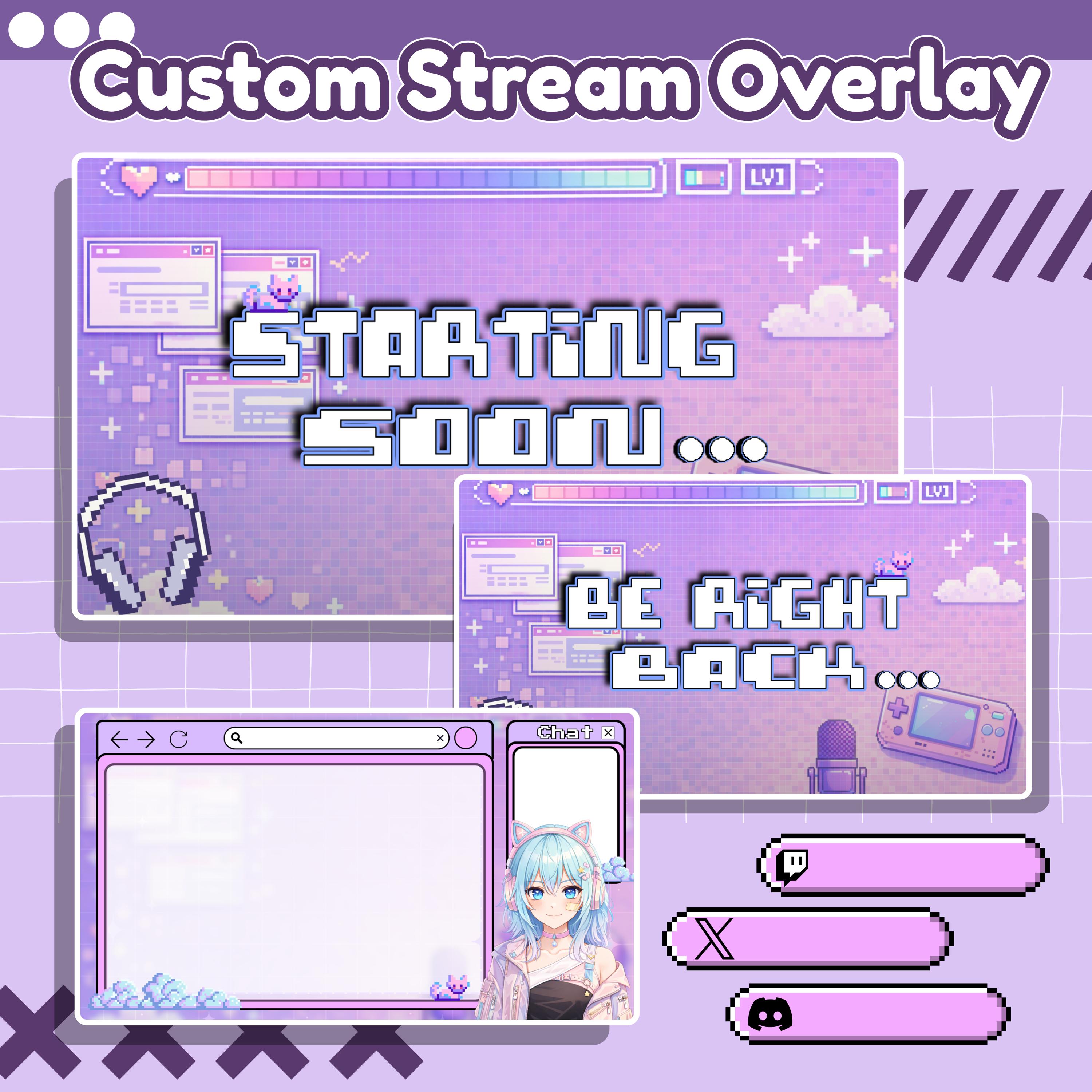 Custom Twitch Overlay | Vtuber Stream Package | Cozy Stream Screens - Etsy