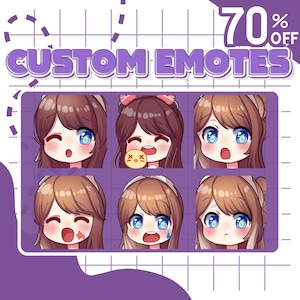 Emote Twitch Premium personalizzate di alta qualità / Emoji Twitch per streamer / YouTube, Twitch, Discord / Stile anime Chibi carino