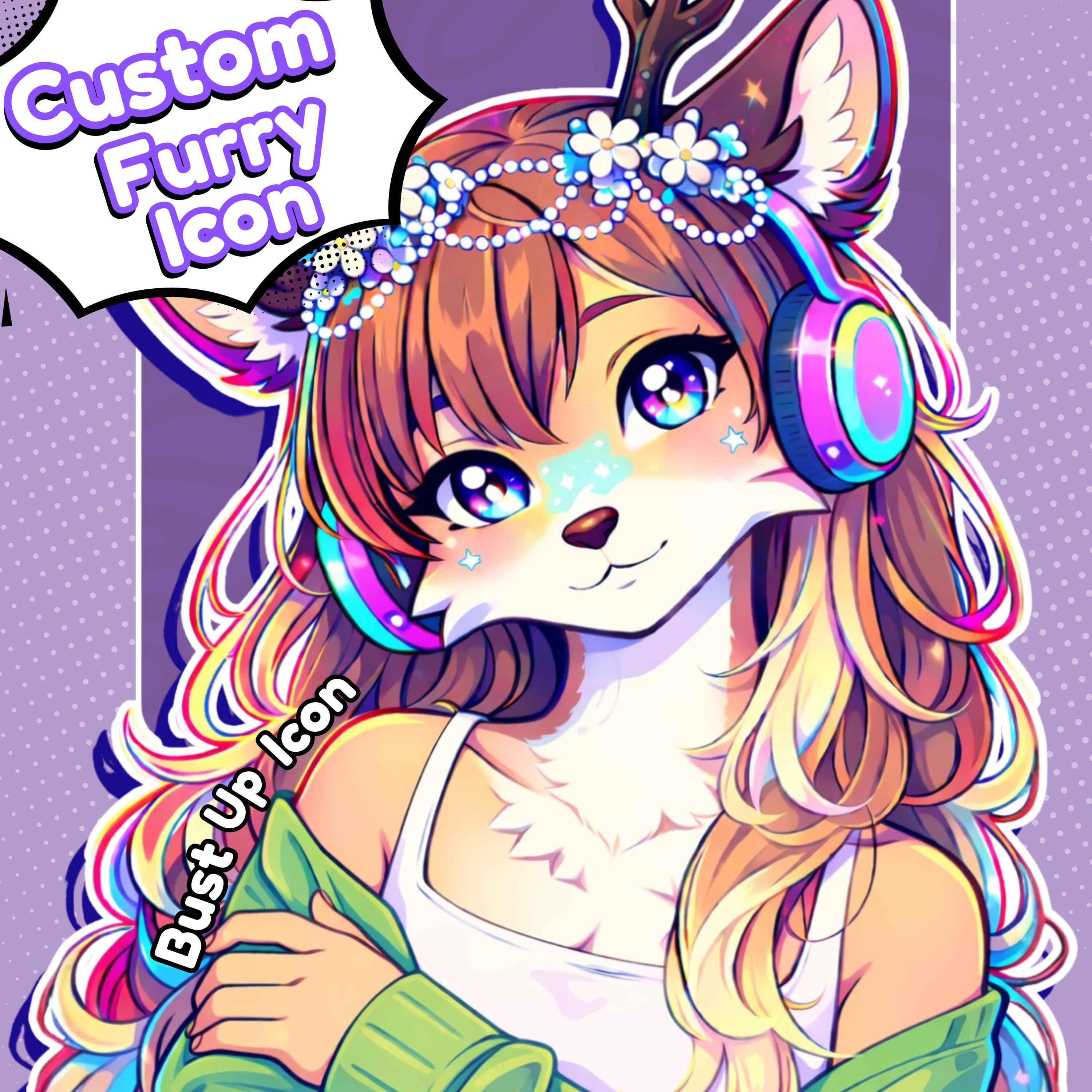 Custom Furry Icon Commission | Fursona Headshot | Profile Picture Art ...