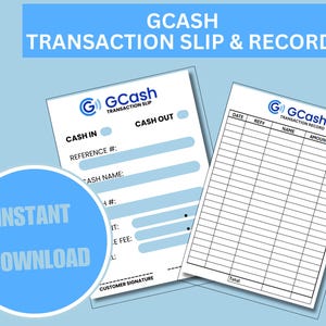 Puede incluir: Una plantilla de recibo de transacción y registro de Gcash imprimible. La plantilla incluye secciones para ingresos en efectivo, retiros en efectivo, fecha, referencia, nombre, monto y tarifa. La plantilla está diseñada para un uso y una organización fáciles.