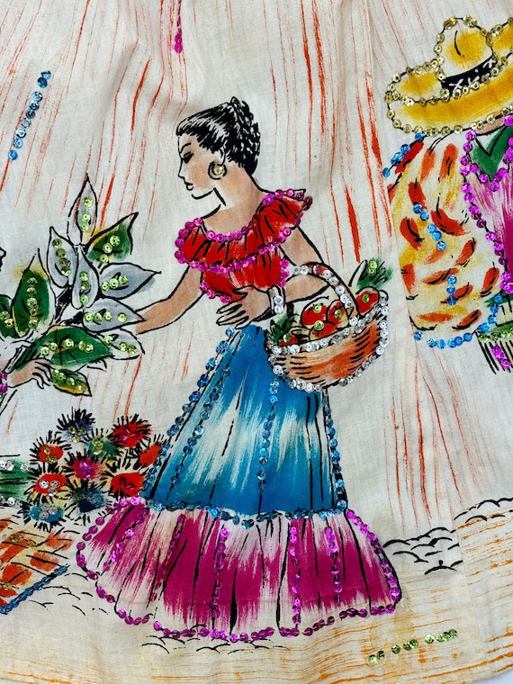 1950s Hand Painted Dancing Couple Skirt main image 1