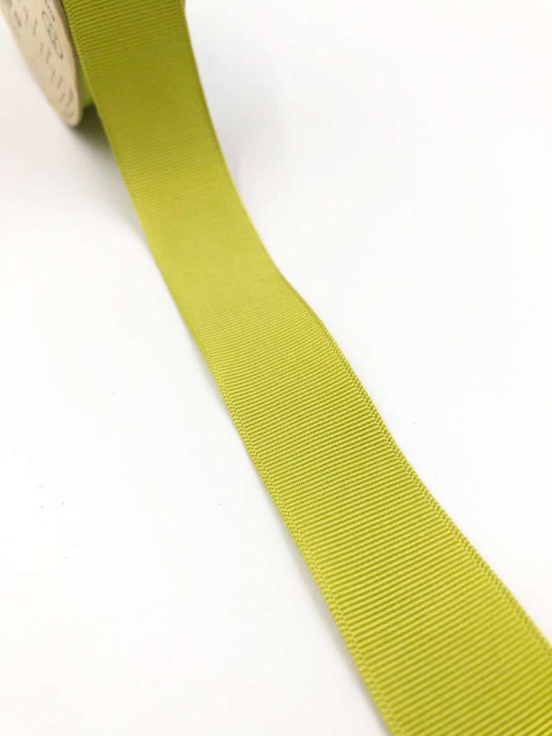 Vintage 1960s Grosgrain Ribbon 15/16 Lime image 2