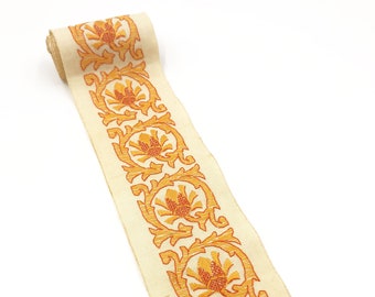 Vintage 1960s French Gothic Embroidered Ribbon