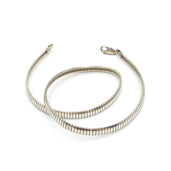 Vintage 1980s Sterling Silver 6mm Omega Snake Chai