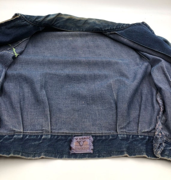 Vintage 1940s Levis Denim Shorthorn Zipper Jacket… - image 6