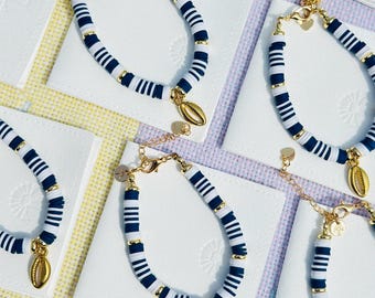 Vida marina / Pulsera de cuentas de arcilla / Joyería hecha a mano