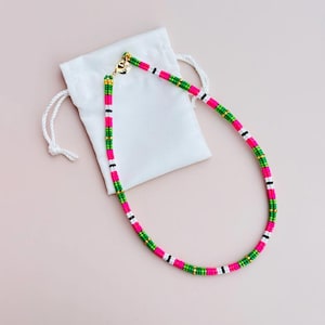Handgewebte perlenkette | Fischgrät rocailles perlenkette | Handgemachte mehrfarbige Glasperlenkette | Sommer Schmuck