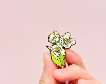 Sampaguita Enamel Pin | Philippine Jasmine Flower with Magnetic Back
