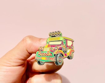 Philippine Jeepney Enamel Pin | Dyipni Gold Cloisonné Badge