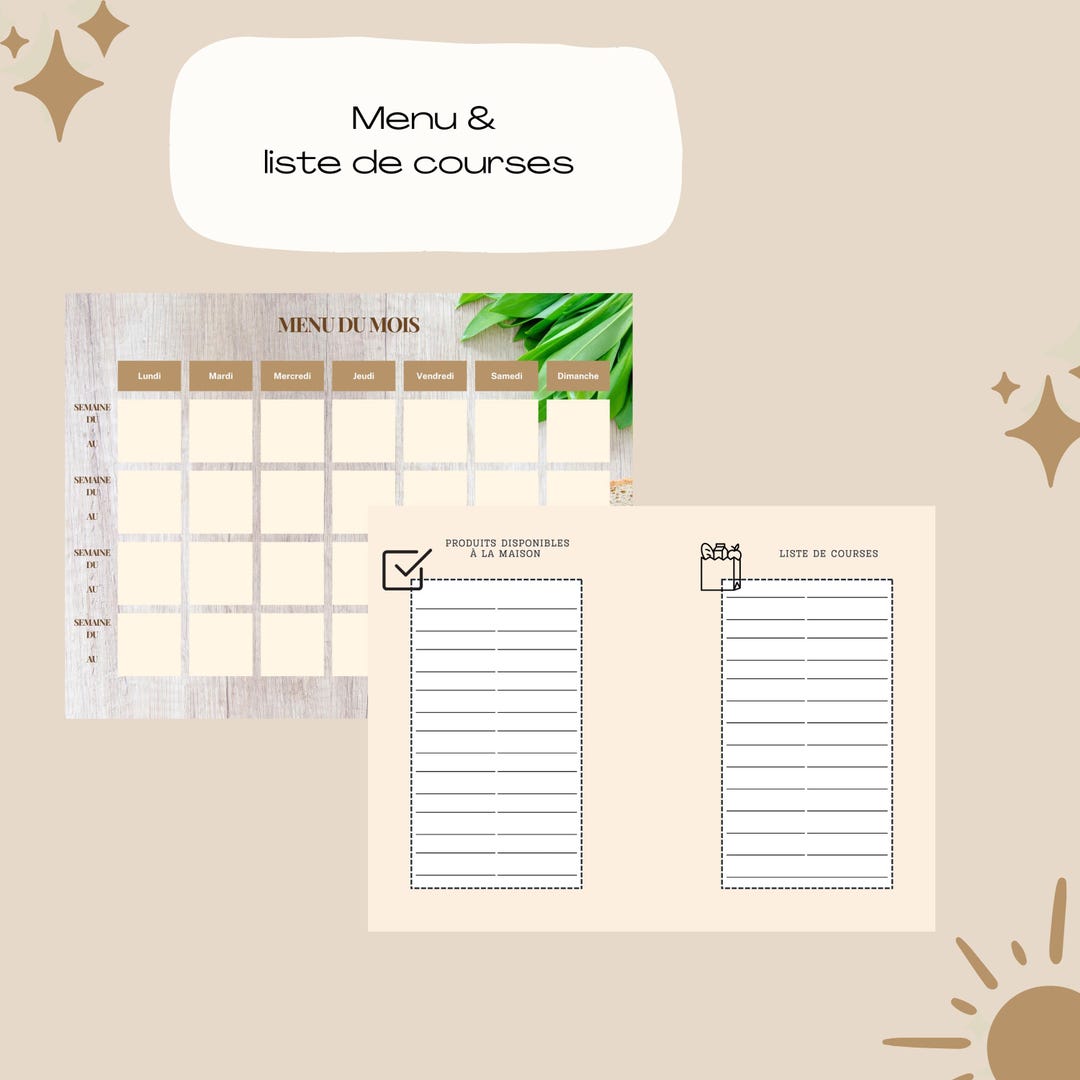 Family Weekly Meal Plan With Printable Shopping List - Etsy UK