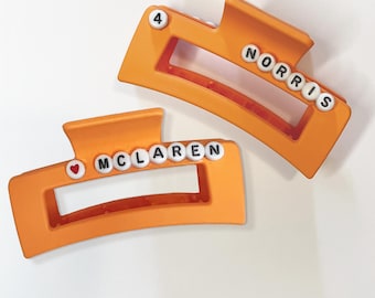 McLaren: McLaren F1 Hair Clip - Personalized Lando Norris 1 or Oscar Piastri 81 - Papaya Orange Racing Accessory - 2026 McLaren Fan Gift