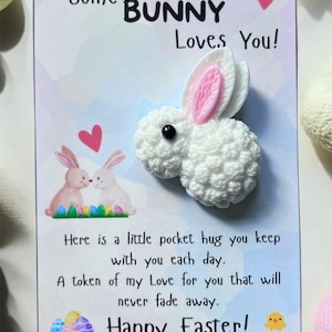 Tasche Hug | Hase Liebe Token | Frohe Ostern | Herzliches Andenken | Erinnerung | Geschätzte Zuneigung | Ein Geschenk von unendlicher Liebe | Häschen aus Harz
