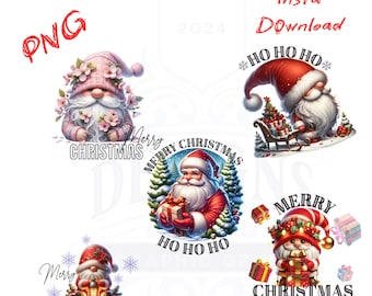 Pacchetto di 5 png di Buon Natale - Pacchetto di design digitale per maglietta e felpa, pacchetto di png natalizi, pacchetto di png per magliette delle feste