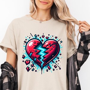 Broken Heart PNG: Love Hurts Sublimation Design (Digital Download