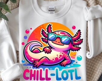 Chill Lotl Axolotl PNG, Sublimation d'animaux drôles d'été