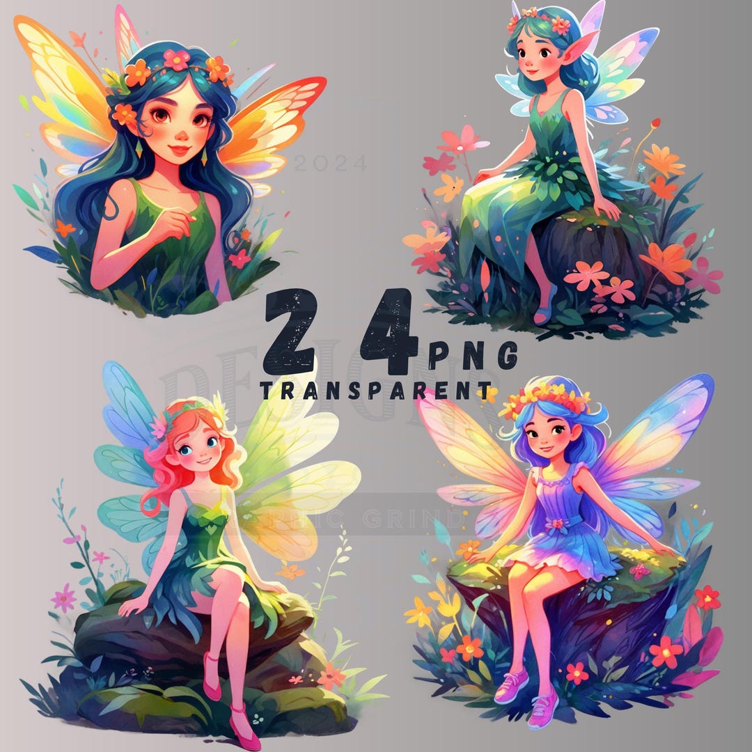 24 Watercolor Forest Fairy Clipart PNG Bundle (digital Download) - Etsy