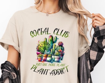 Plant Addict Social Club PNG: T-Shirt Sublimation Design (Digital Download