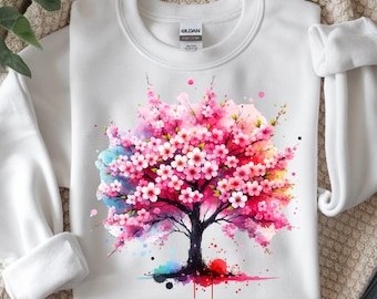 Cherry Blossom Tree PNG, Pink Floral Spring Sublimation