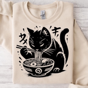 Cute Cat Png, Japanese Noodle Png, Cartoon Cat Png, Cat Eating Ramen, PNG Printable, Sublimation Design, Digital PNG, My Ramen Gift Png