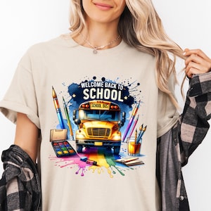 Welcome Back To School PNG: School Bus Sublimation Design (Instant Download