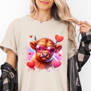 Highland Cow png, baby highland Png, Valentines Day Png,  Sublimation Designs, Trendy Png, T-Shirt Design, Digital Download