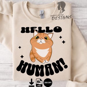 Cute Orange Cat PNG, Kawaii Kitten Sublimation, Funny Cat Lover Clipart, Pet Digital Download, Printable Kitty Art