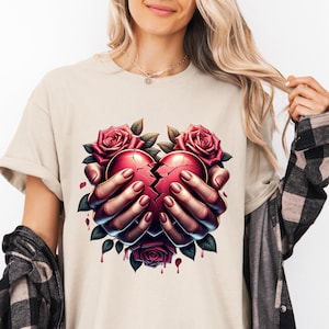 Broken Heart PNG: Love Hurts Sublimation Design (Digital Download