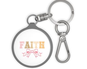 Faith Keyring Tag, Inspirational Keychain, Gift for Her, Faith-Based Accessory, Christian Keyring, Motivational Tag