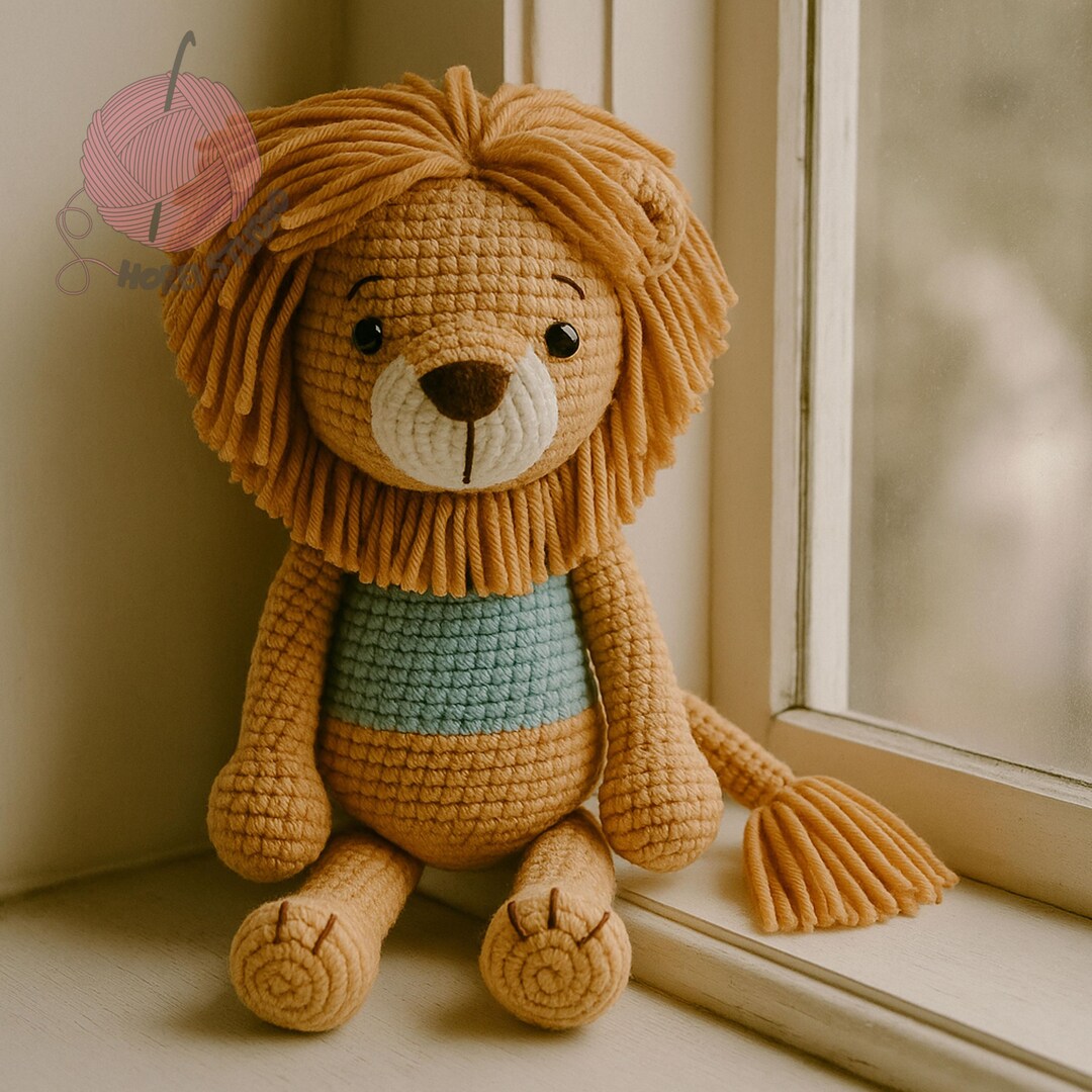 Alan the Lion Crochet Pattern | Amigurumi Lion Plush | Jungle Animal ...