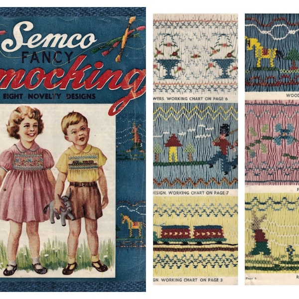 Semco Fancy Smocking 8 Nieuwigheid Ontwerpen Vintage jaren 1950