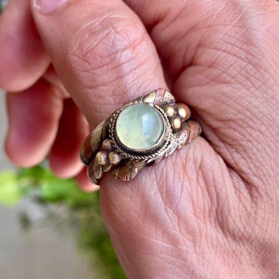 Natural Prehnite collection ring, personalized th… - image 3