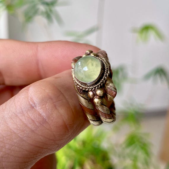 Natural Prehnite collection ring, personalized th… - image 8