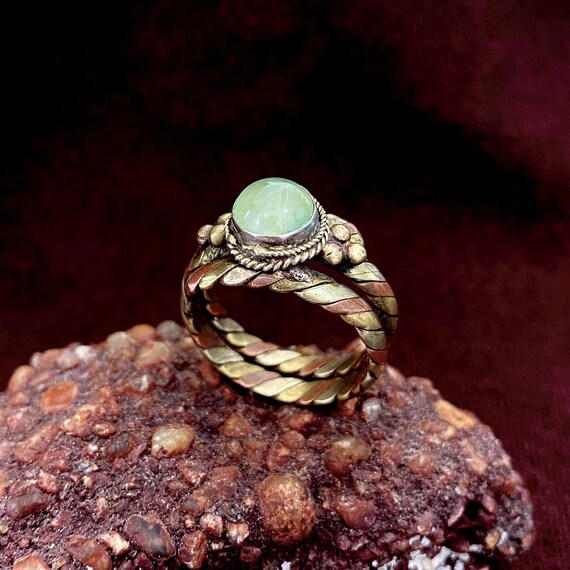 Natural Prehnite collection ring, personalized th… - image 7