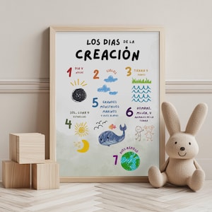 Bilingual Days of Creation Art: Spanish & English Nursery Decor (Digital Download)