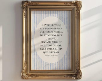 Jeremías 29:11 Bilingual Bible Verse Digital Art – Lámina Para Niños con Versículo Bíblico en Español & English