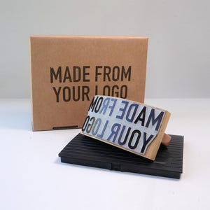 Duży stempel Rocker do opakowań z poduszką z tuszem, stempel do pudełek na pizzę, stempel do toreb papierowych