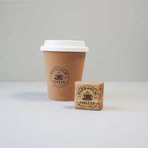 Coffee Cup Rubber Stamp – Handcrafted Stamp for coffee shop business | Coffee-themed crafts and gifts