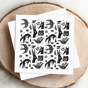 Sello de goma con motivos de arte escandinavo, animales del bosque y motivos naturales, sello hecho a mano para manualidades, tarjetas y álbumes de recortes