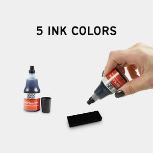 Frascos de carimbo de tinta de recarga - Tinta para recarregar qualquer almofada de carimbo autoentintante ou de borracha - 5 cores disponíveis