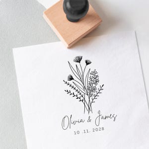 Custom Wedding Logo Stamp - Personalized Wedding Name Stamp, Initials Stamp for Couples, Unique Bridal Shower Gift, Custom Envelope Stamp