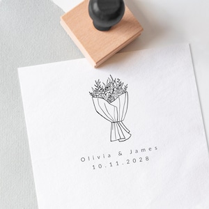 Personalized Wedding Logo Stamp - Custom Name Stamp for Couples, Initials Wedding Stamp, Bridal Shower Gift Custom Address, Envelope Stamp
