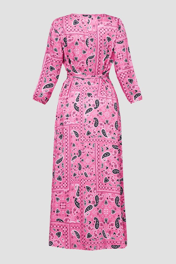 Hugo Boss, Hugo Boss Karone Midi Wrap Pink Dress Size US4/UK8