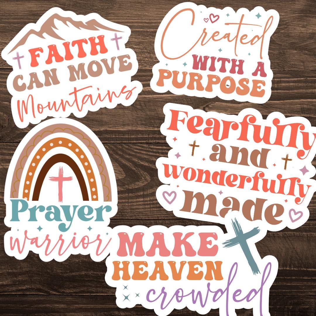 Faith Based Sticker Pack of 20, Bible Verses, Inspirational Christian ...