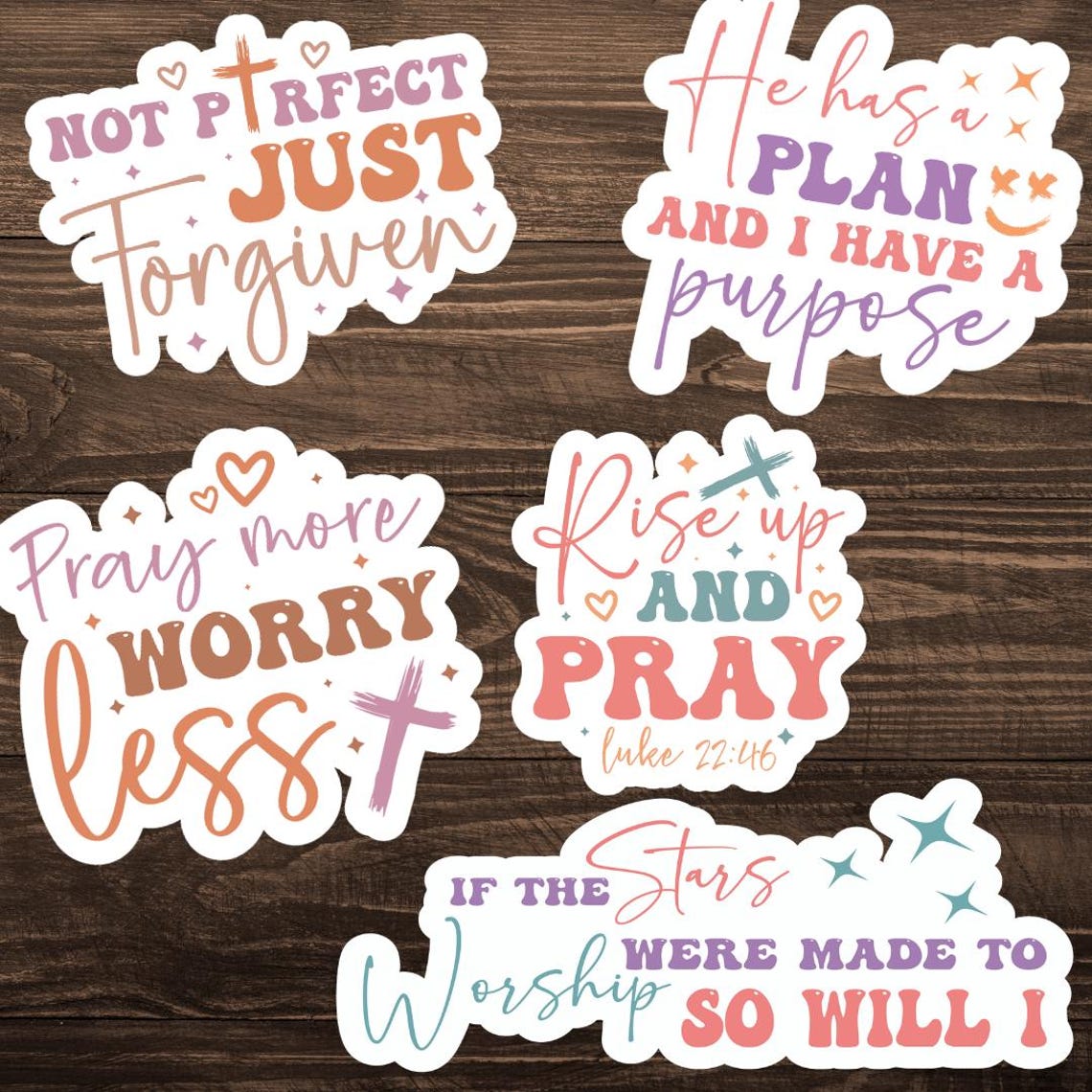 Faith Based Sticker Pack of 20, Bible Verses, Inspirational Christian ...
