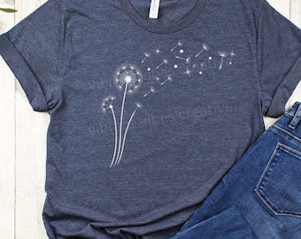 Dandelion Graphic T-Shirt, Trendy Womens Tee, Nature Lover Gift