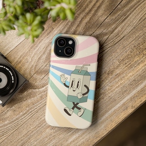 Retro Milk Carton Magnetic Tough Phone Cover for Vintage Lovers, Gifts for Uncle or Aunt, Cute Phone Cover, Trendy, Vintage Aesthetic