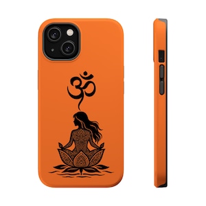 Lotus Flower Meditation Yoga Tough Phone Case, Mindful Meditation Phone, Yoga Enthusiast Gift, Yoga Lover Gift, Relaxation, Sukhasana Pose