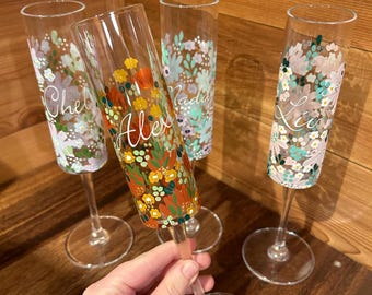 Acrylic Hand-Painted Custom Champagne Flute